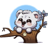 Little Panda on Branch with Clock