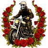 Motorcycle Skeleton Roses