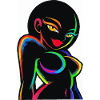 Neon-Regenbogen-Silhouette