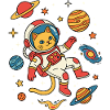 Astronaut Cat Galaxy Adventure