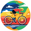Bunter Radfahrer Rundbild