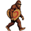 Sasquatch mit Holzherz