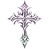 Croix ornée lilas cramoisi