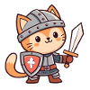 Adorable Armored Knight Cat