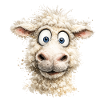Laughing Sheep Cartoon Pop