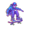 Neon Vapor Skateboarder