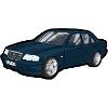 Blauer Oldtimer Cartoon Auto