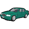 Turquoise Retro Coupe Cartoon Design