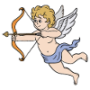 Cute Baby Cupid Shooting Love Hearts