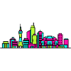 Fukuoka City Skyline Fukuoka Tower Art