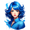 Young woman with blue hair