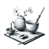 Tea art in a Zen setup