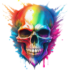 Regenbogen-Schädel Farbexplosion