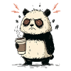 Kaffee-Stress Panda