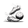 Black and White Football Sketch