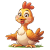 Cuddly chicken cartoon character