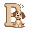 Letter B with dog motif