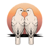 Pigeon Heart in the Sunset