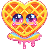 Kawaii Waffelherz Farbglanz