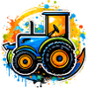 Bunter Traktor im Graffiti-Stil  