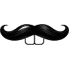 Mustache with rabbit teeth
