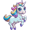 Baby-Einhorn springt