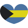 Bahamas flag heart