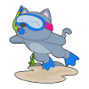 Cat Diver Snorkel Diving