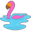 Natation au flamant rose