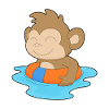 Affe Schwimmen Schwimmring Sommer