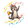 Party Katze mit Bier