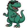 Dino with sunglasses cartoon