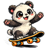 Panda Skateboard Joy
