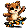 Cuddly Bear Skateboard Adventure