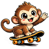 Skate Monkey Cartoon