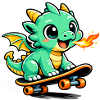 Little Dragon Skateboarder