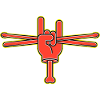 Cartoon Hand With Drumsticks
