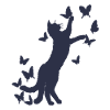 nekomata with butterflies
