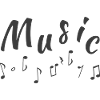 Musical notes in hand lettering