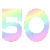 50, Gradient Pastel, Number Motif