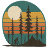 Waldsonne Radfahrer Retro-Landschaft geschenkidee 