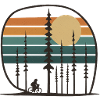 Waldradeln im Retro Sunset geschenkidee freunde 