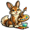Rabbit Artist with Palette