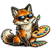 Naughty Fox Painter with Palette