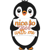 Pinguin-Willkommenszeichen: Schön, mich kennenzulernen