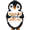 Pingouin avec Sympa de me rencontrer