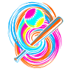 Baseball bat and ball