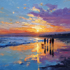 Sunset over the sea