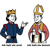 König und Bischof Cartoon