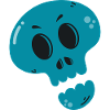 Melted Blue Skull